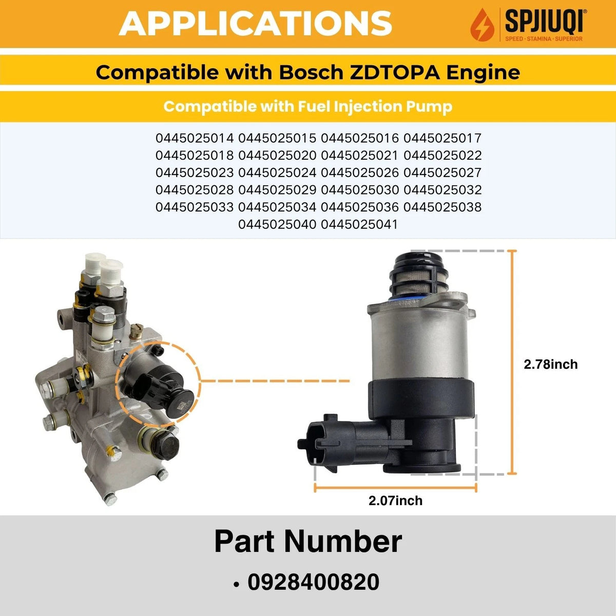 Fuel Pressure Regulator for Bosch ZDTOPA Engine Actuator (0928400820)