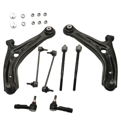 8PCS Suspension Kit Control Arms Tie Rods Sway Bar End Links for Ford Fiesta (2011–2019)