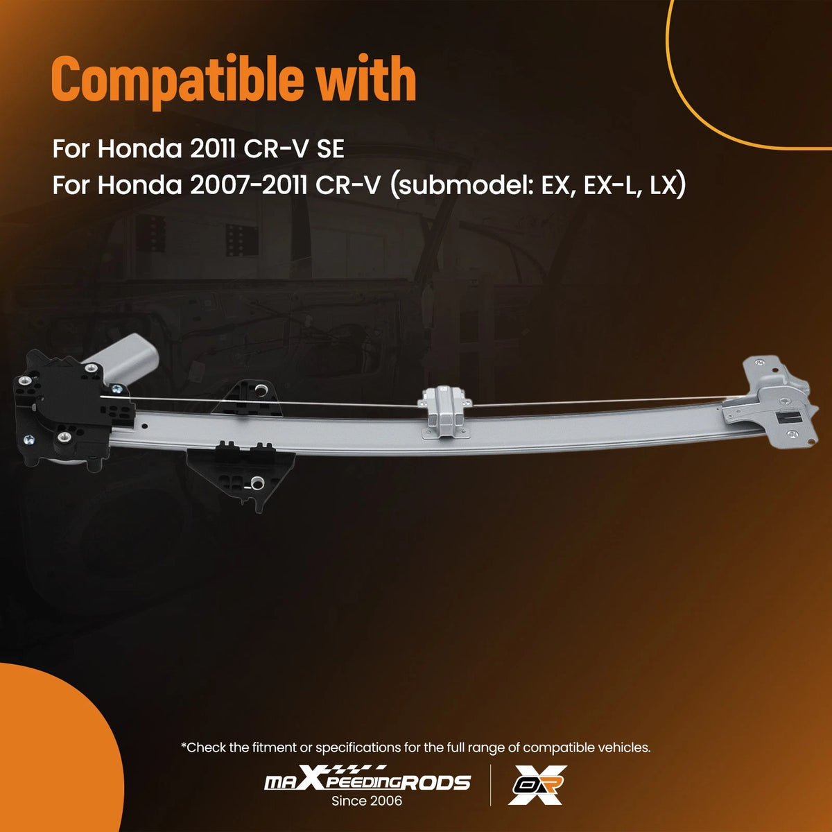 Window Regulator w/Motor for Honda CR-V (2007–2011) Front Right 748161