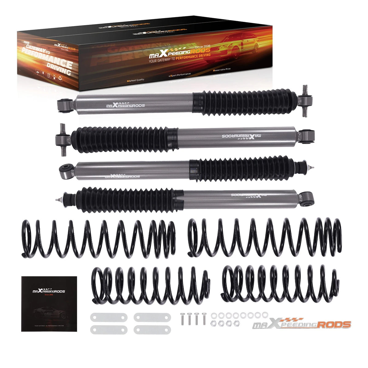 2.5" Lift Kit for Jeep Wrangler JK 4WD (2007–2018) Coil Springs + Shocks