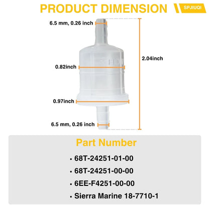 Inline Fuel Filter Strainer for Yamaha 4Stroke Outboard 4 6 8 9.9HP (68T-24251-00)
