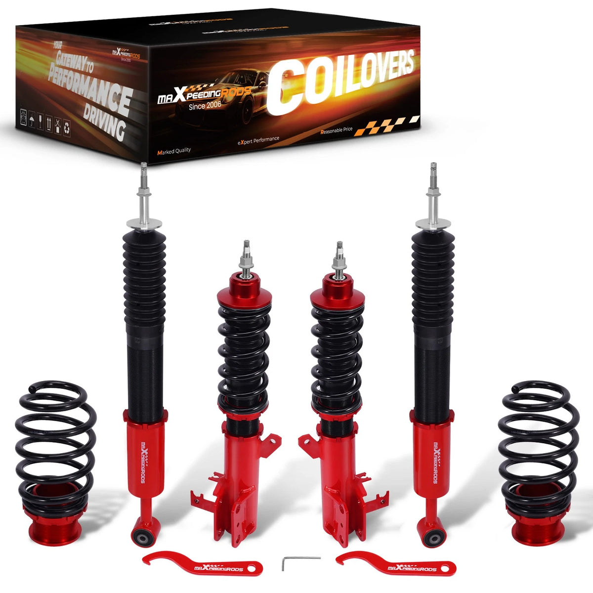 24 Way Adjustable Coilovers Suspension Shock Kit for Honda Fit (2009–2013)