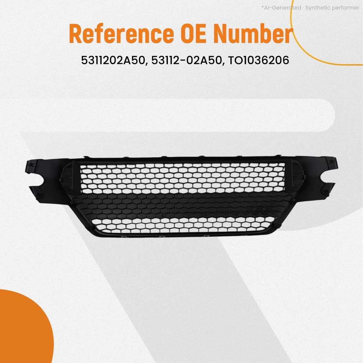 Front Lower Bumper Grille for Toyota Corolla (2020–2022) Black Plastic