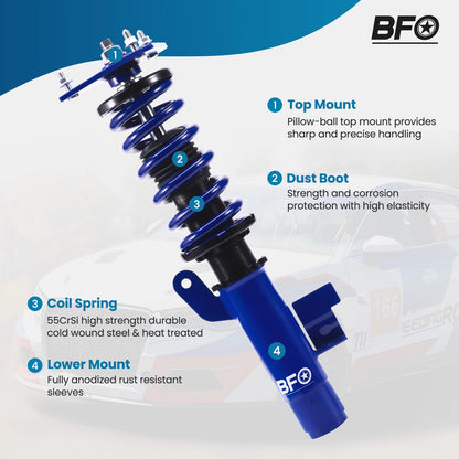 BFO Coilovers Struts Lowering Kit for Mazda 3 (2004–2013) Adj. Height