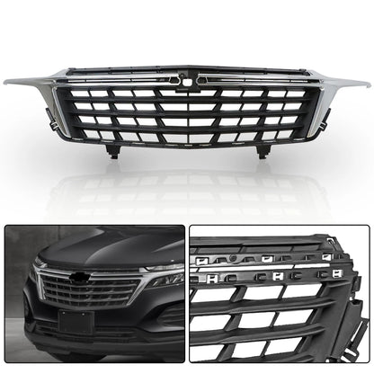 Front Bumper Upper Grille with Chrome Trim for Chevrolet Equinox (2022–2023)