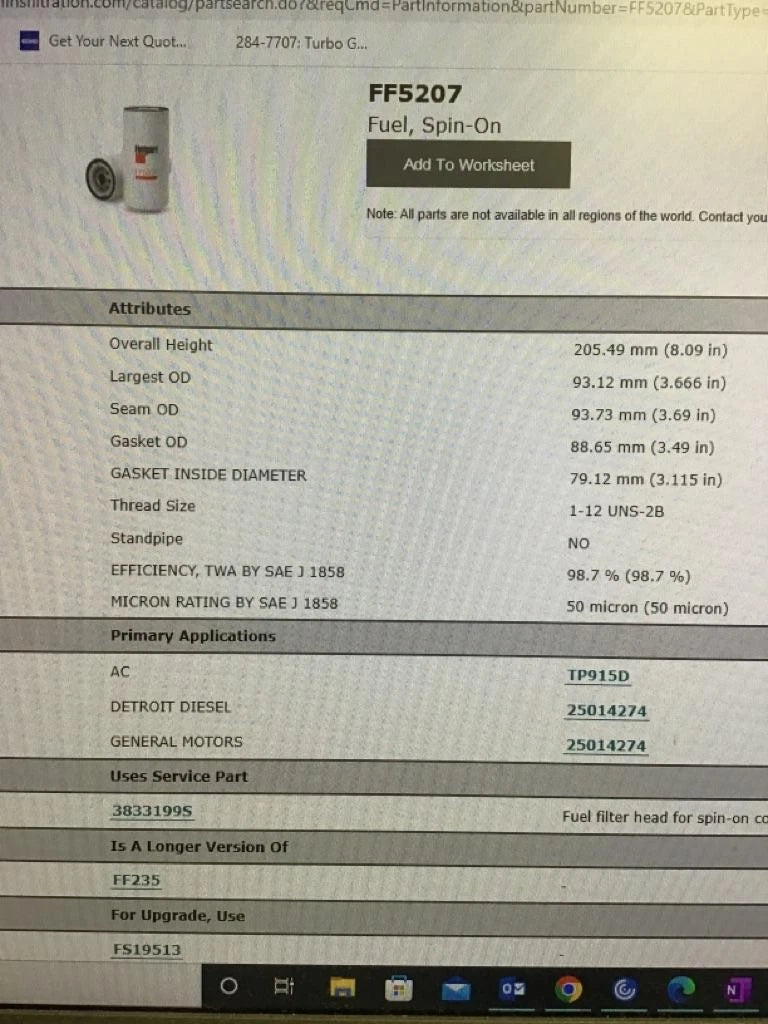 FF235 Replacement Part for