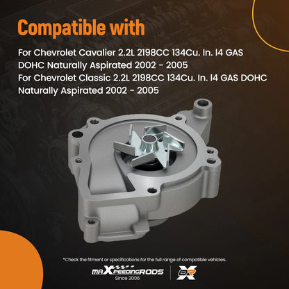 Water Pump for Chevrolet Cobalt Cavalier HHR (2002–2010) 12630084