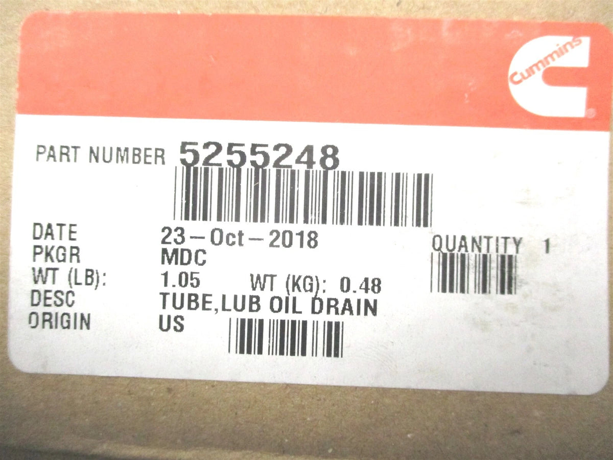 Genuine Cummins Lubricating Oil Drain Tube for ISC/ISL 8.9L (2007–2023)