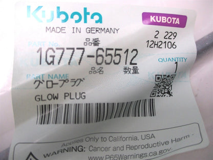 Genuine Glow Plug for Kubota V3307 (1G777-65512, 1G772-65510, 1G777-65510)