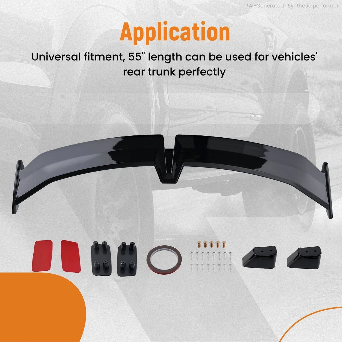 Trunk Spoiler Wing Lip for Dodge Charger SRT (2015–2023) 55" Universal