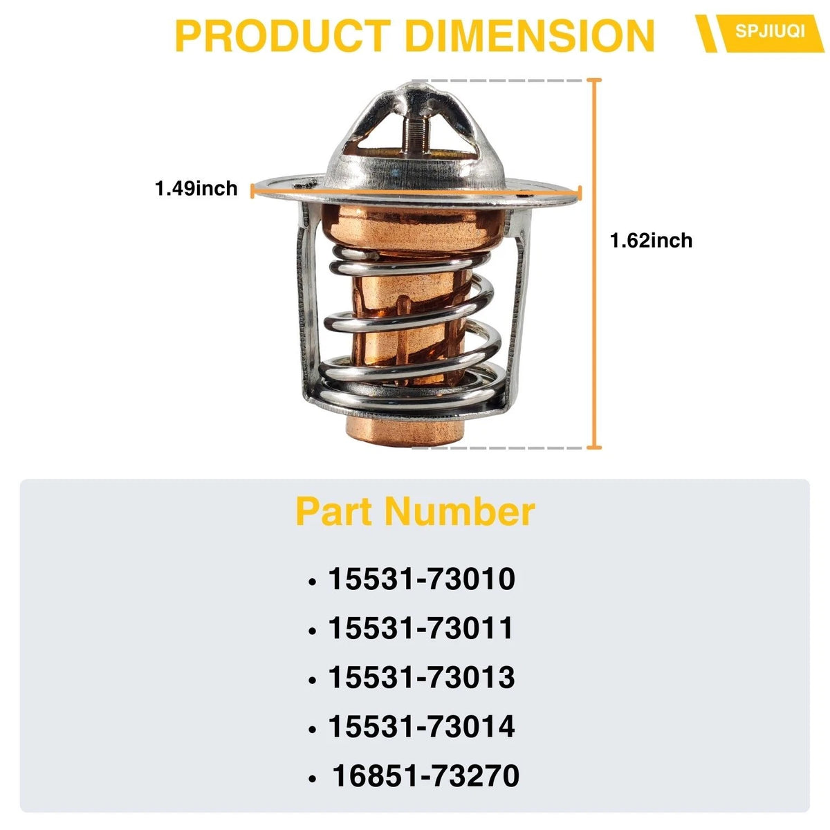 82°C Thermostat for Kubota D600 D640 D750 D722 (15531-73011, 15531-73013)