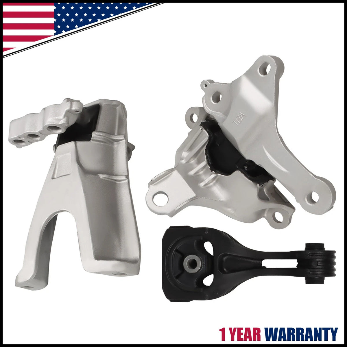3X Engine Motor & Transmission Mount Set for Honda Civic 2.0L (2016–2019)