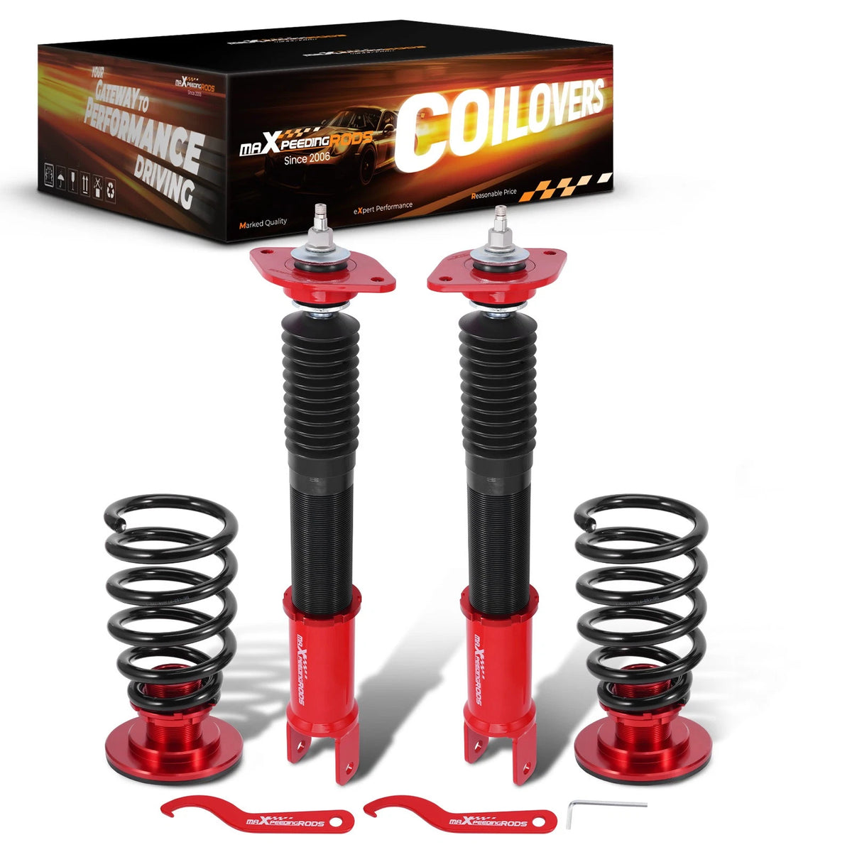 Set of 2 Rear Coilovers 24-Way Damper Adjustable for Nissan Altima (2007–2013)