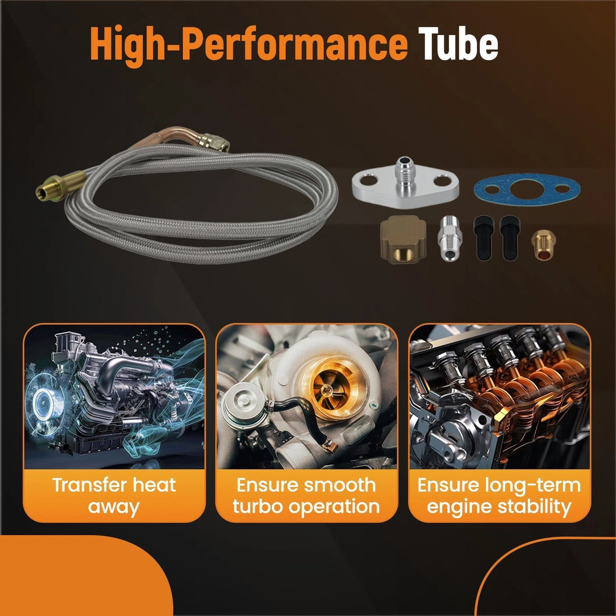 41" 90 Degree Oil Feed Line -4AN Male for T3 T4 T3/T4 T04E T70 T66 T67 GT35 GT45