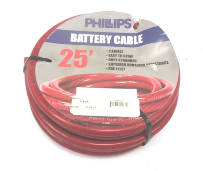 2X 25' 2-Gauge Red Stranded Battery Cable for SAE J1127