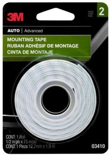 3M Double Sided Foam Mounting Tape 1/2" x 75" for Automotive and Household