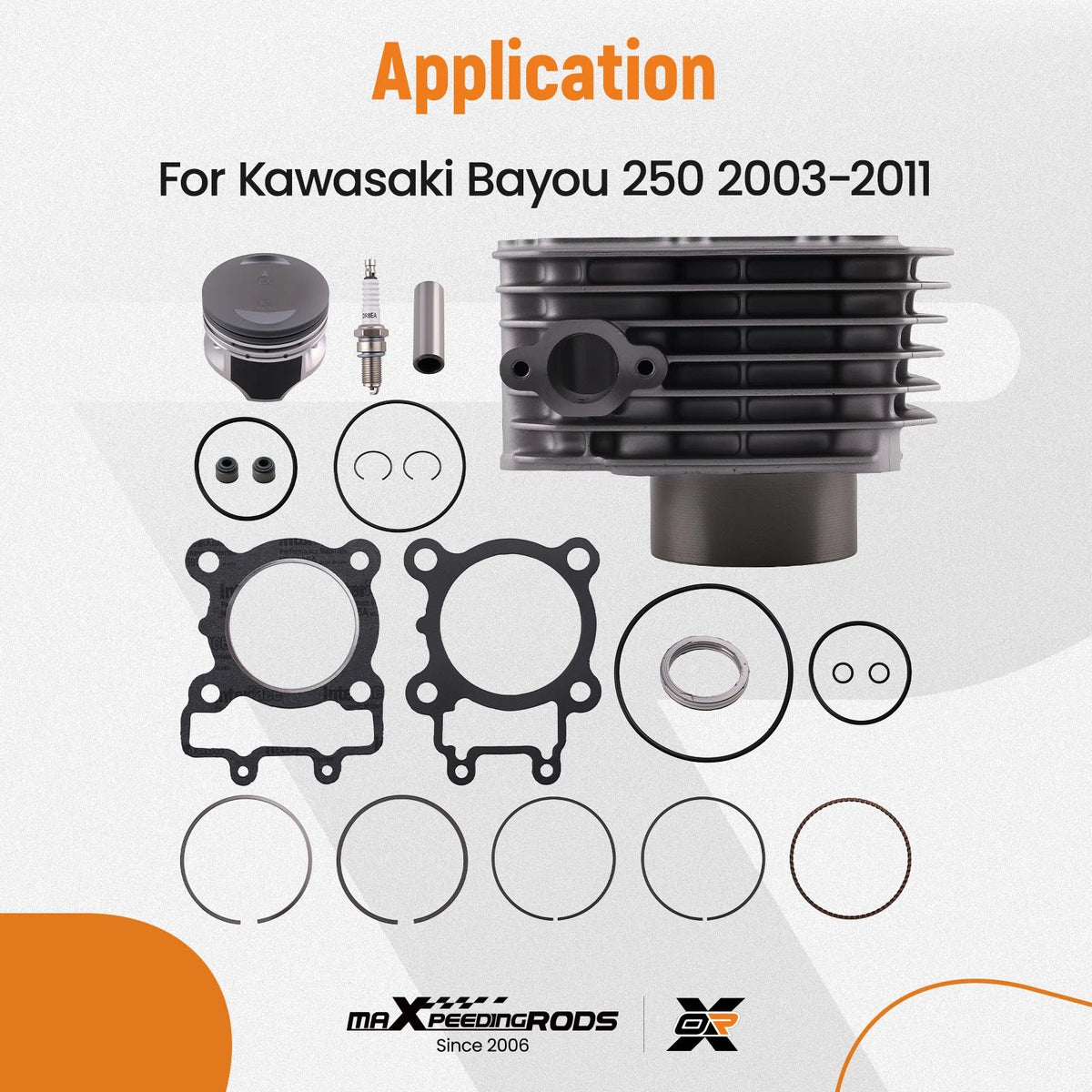 Top End Cylinder Piston Gasket Kit for Kawasaki Bayou 250 (2003–2011)