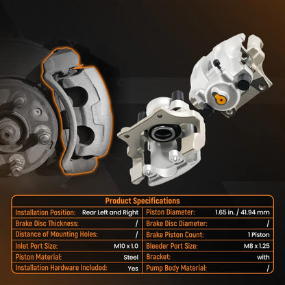 Brake Calipers Set of 2 Left Right Rear for BMW 323i 325xi 328xi (E90) 19-B3226 19-B3227