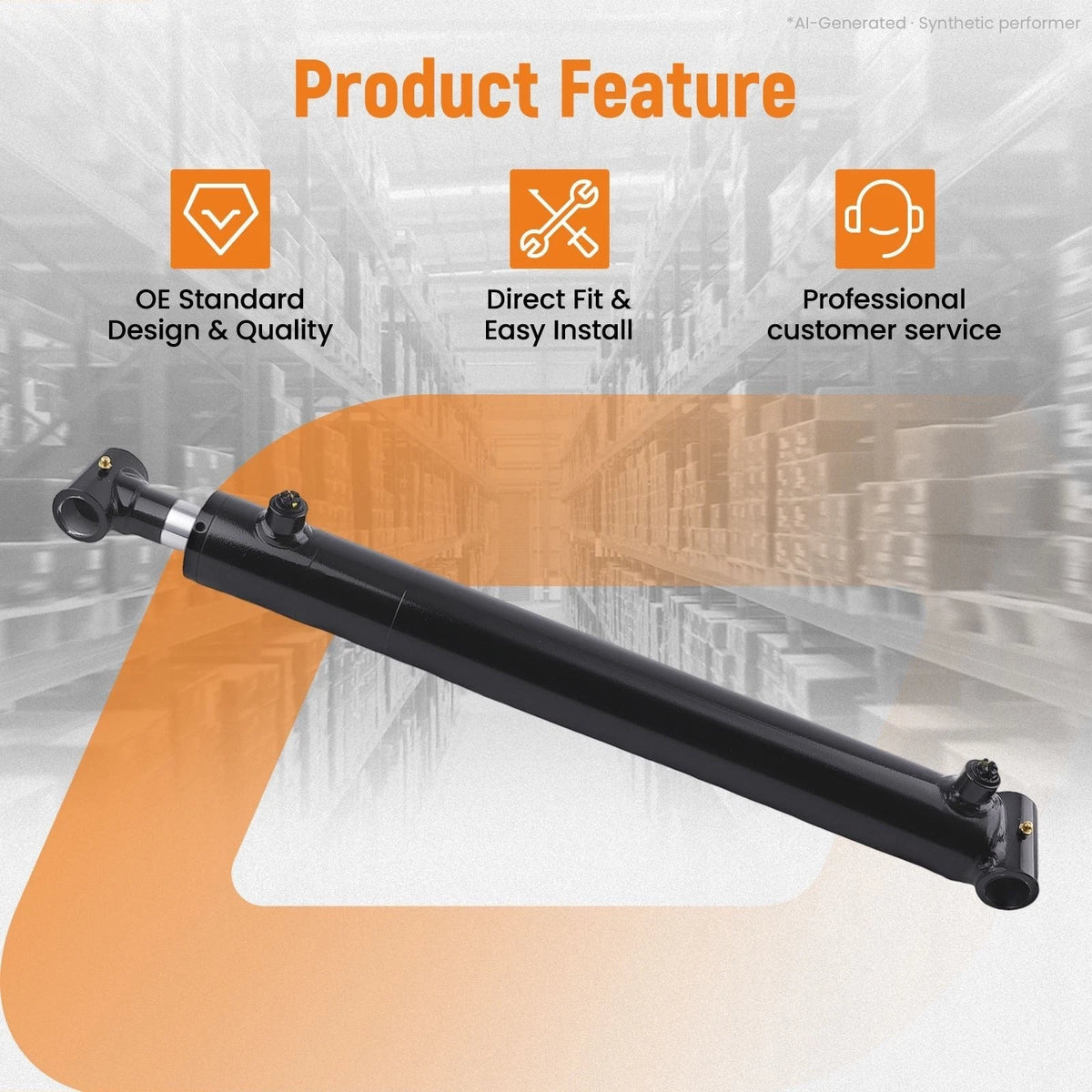Hydraulic Cylinder Actuator 2" x 16" Stroke 3500 PSI 9,400 lbs