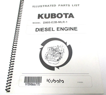 Illustrated Parts List for Kubota D905-E2B-MLR-1 Diesel Engine