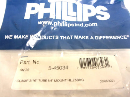 Set of 25 Phillips Rubber Cushion Clamps 3/8" Mount Hole 3/16" Tube Size