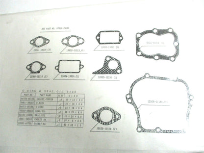 Gasket Kit for Kubota (07916-29165, 07916-29160, 13941-44750, 13901-56240)