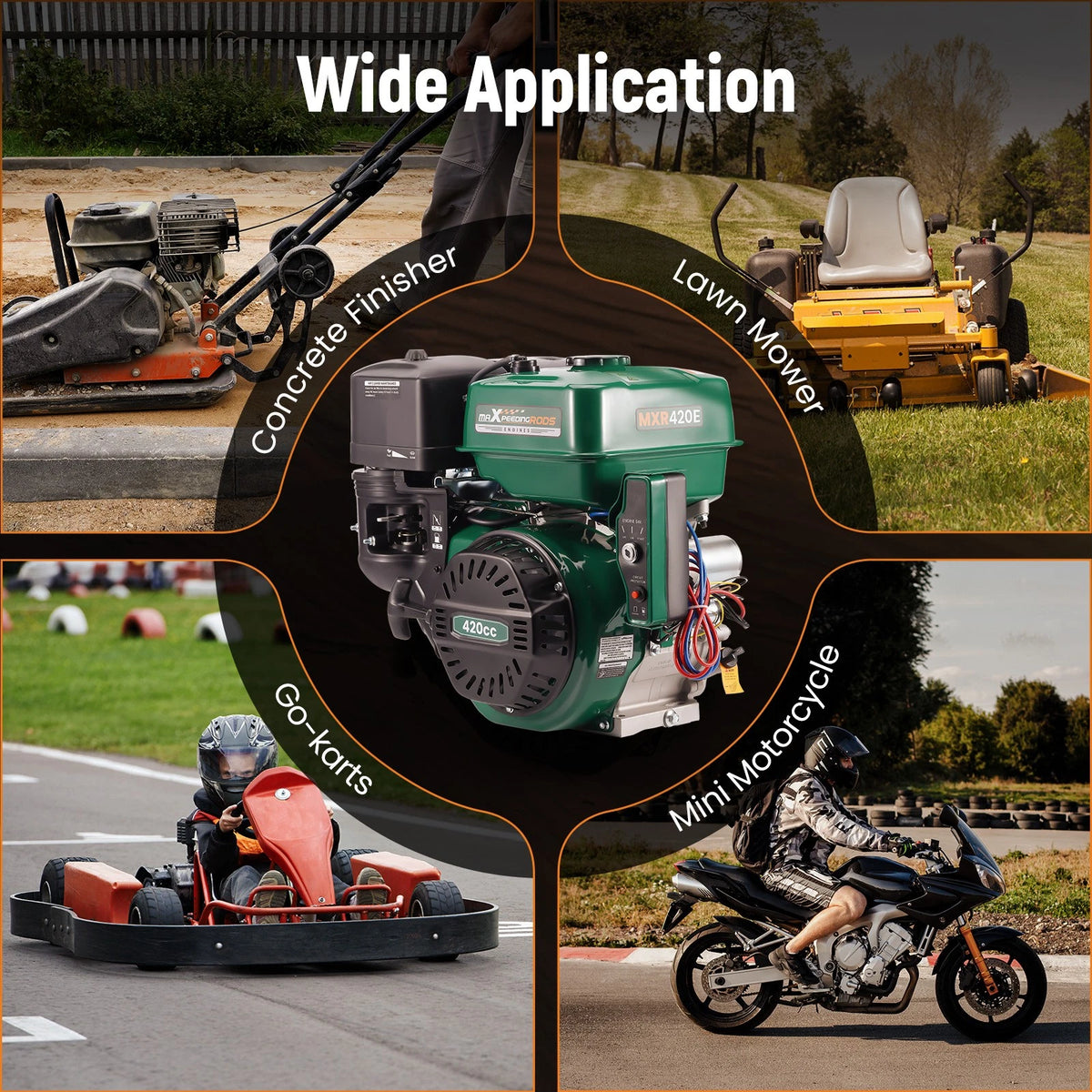 15HP 420cc Gasoline Electric Start Engine for Go Kart (Horizontal 4 Stroke)