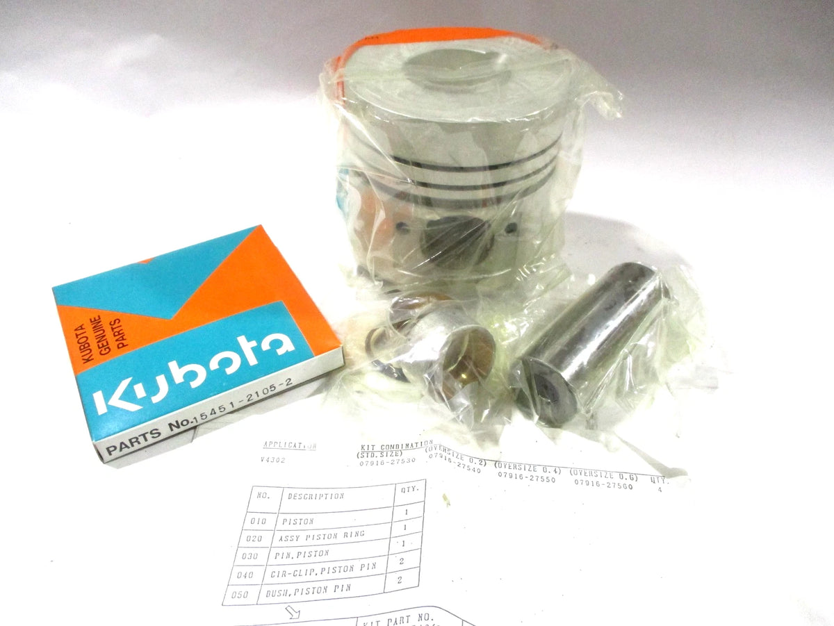 Piston and Ring Kit for Kubota V4302 (OEM 07916-27530)