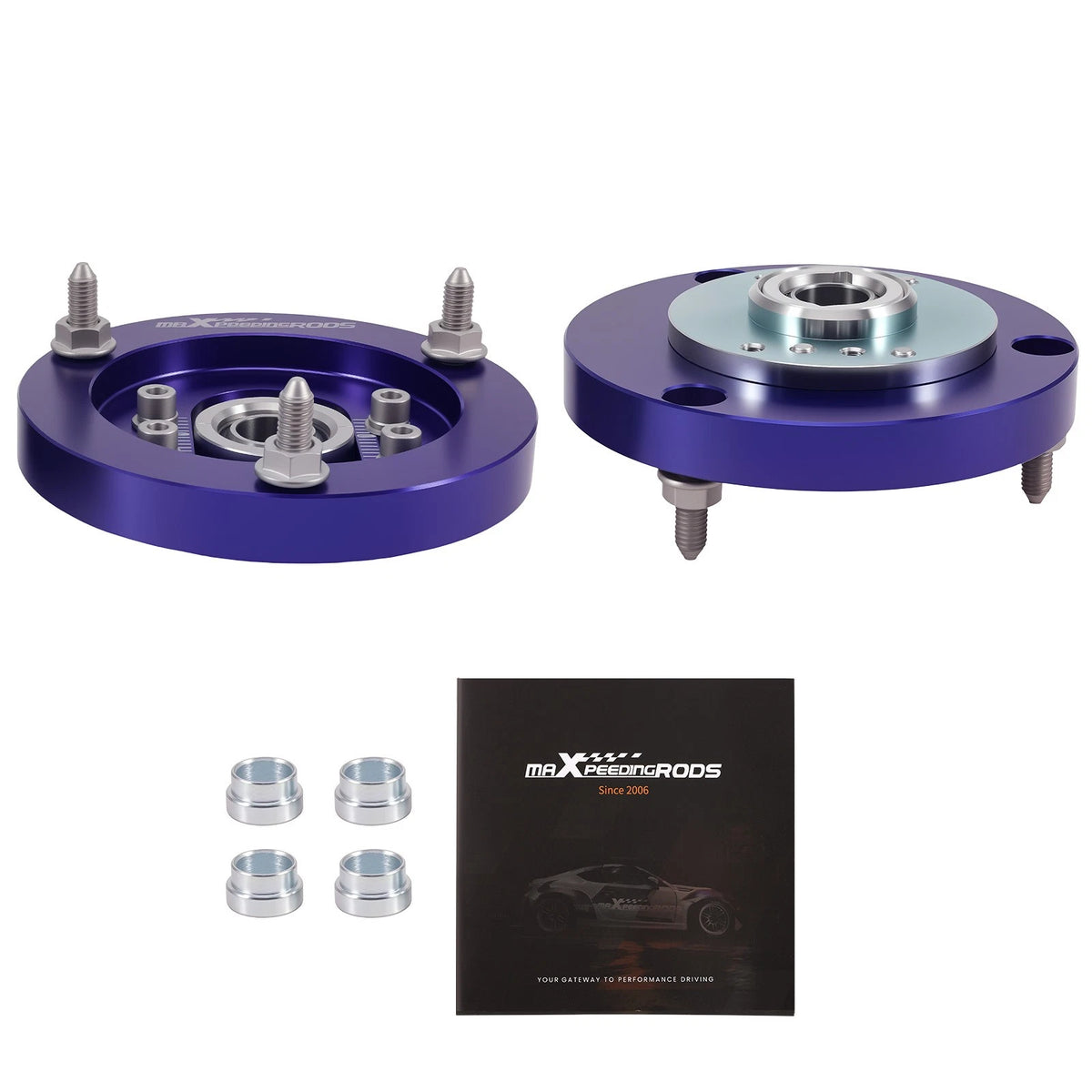 2 Pcs Coil Top Hat Front Mount Camber Plates for BMW E46 3 Series (1998–2005) Blue