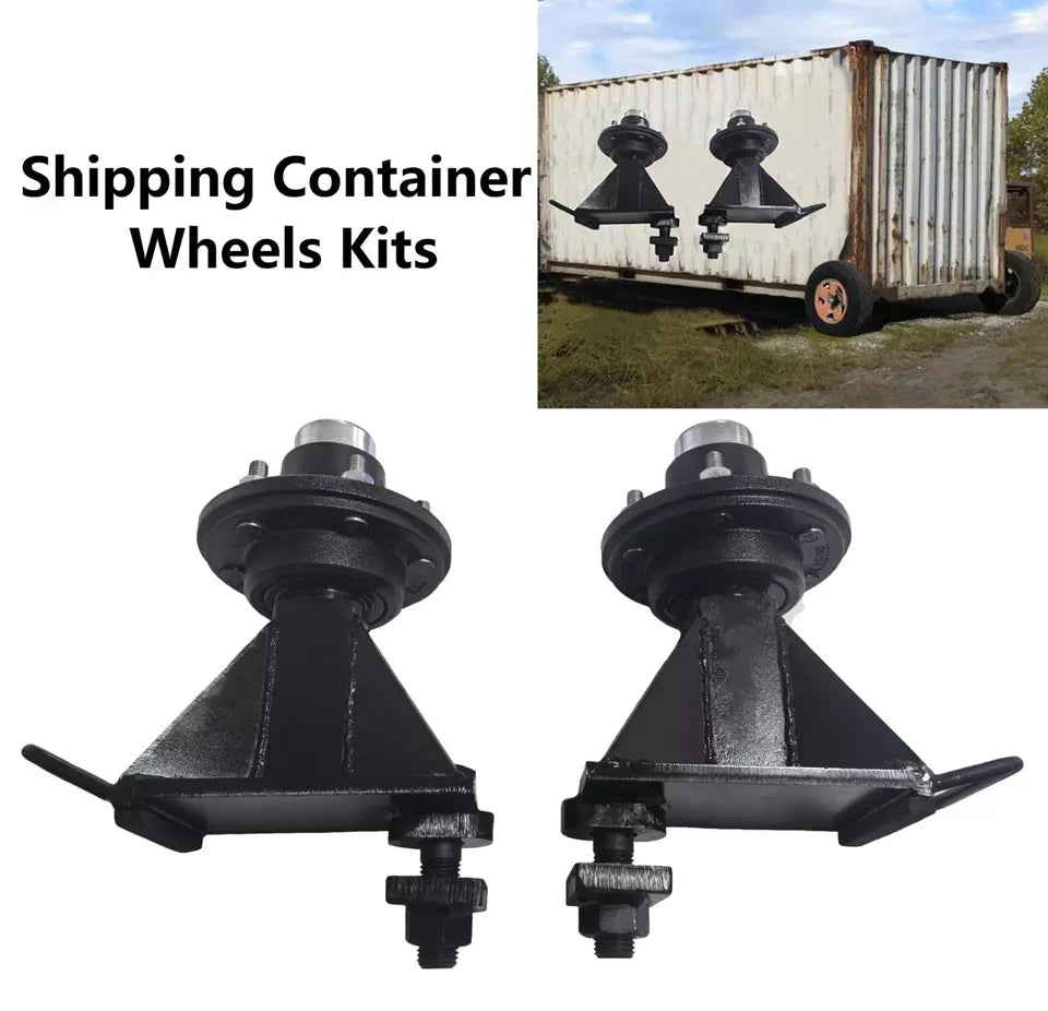 Set of 8 Steel Bolt-on Spindle Kit for Shipping Container Wheels (8000LB)