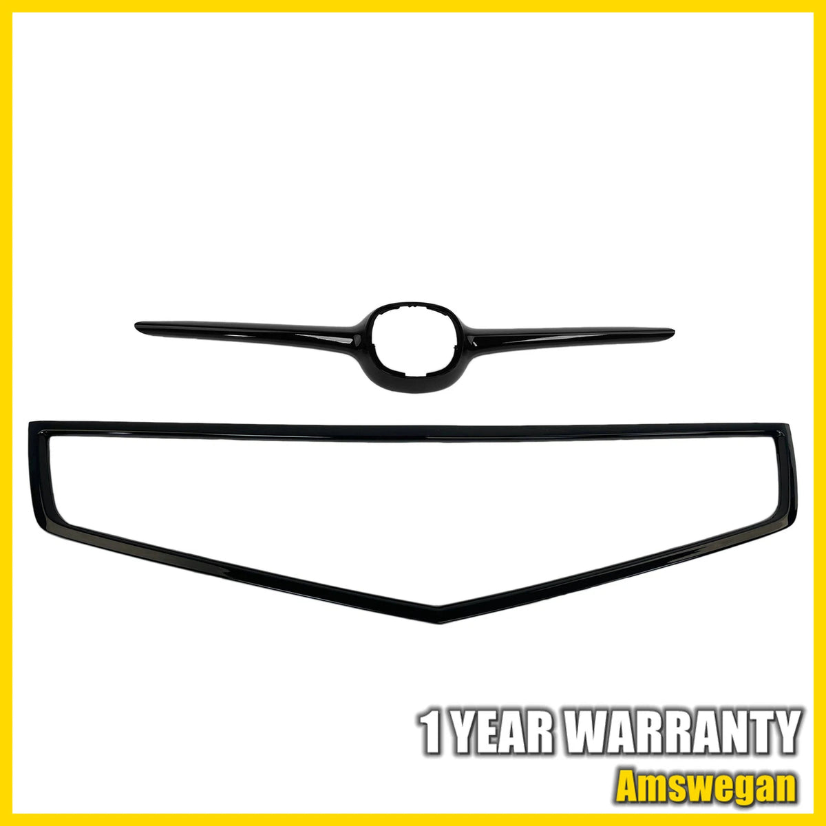 2X Front Bumper Grille Assembly for Acura TSX (2006–2008) - Gloss Black Trim