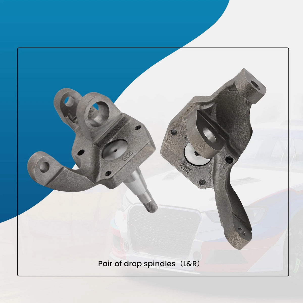 2X 2.5" Drop Spindle for VW Beetle (1966–1977) Ball Joint Drum Brake