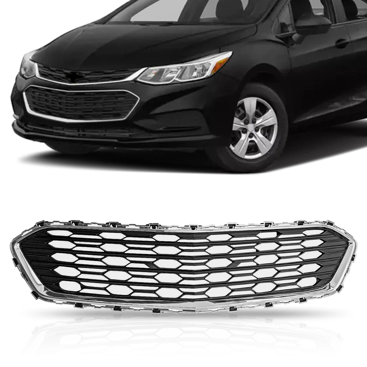 Front Bumper Lower Grille w/Chrome for Chevrolet Cruze (2016–2018)