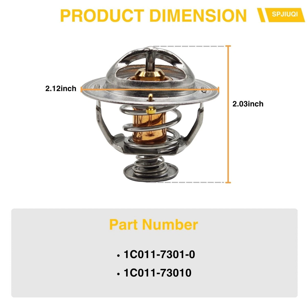 82°C Thermostat 1C011-73010 for Kubota Carrier M5N-091HD24, R530, R630 (2010–2023)