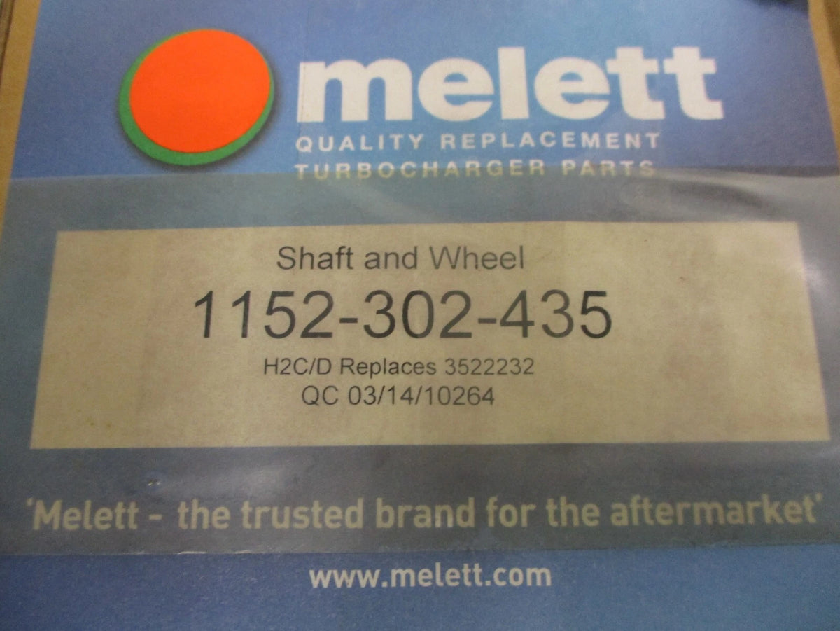 Melett Shaft and Wheel for H2C/D (Replaces 1152-302-435, 3522232)