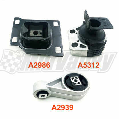 3PCS Engine Motor Mount Set for Ford Focus 2005–2007 (2.0L A5312 A2939 A2986)