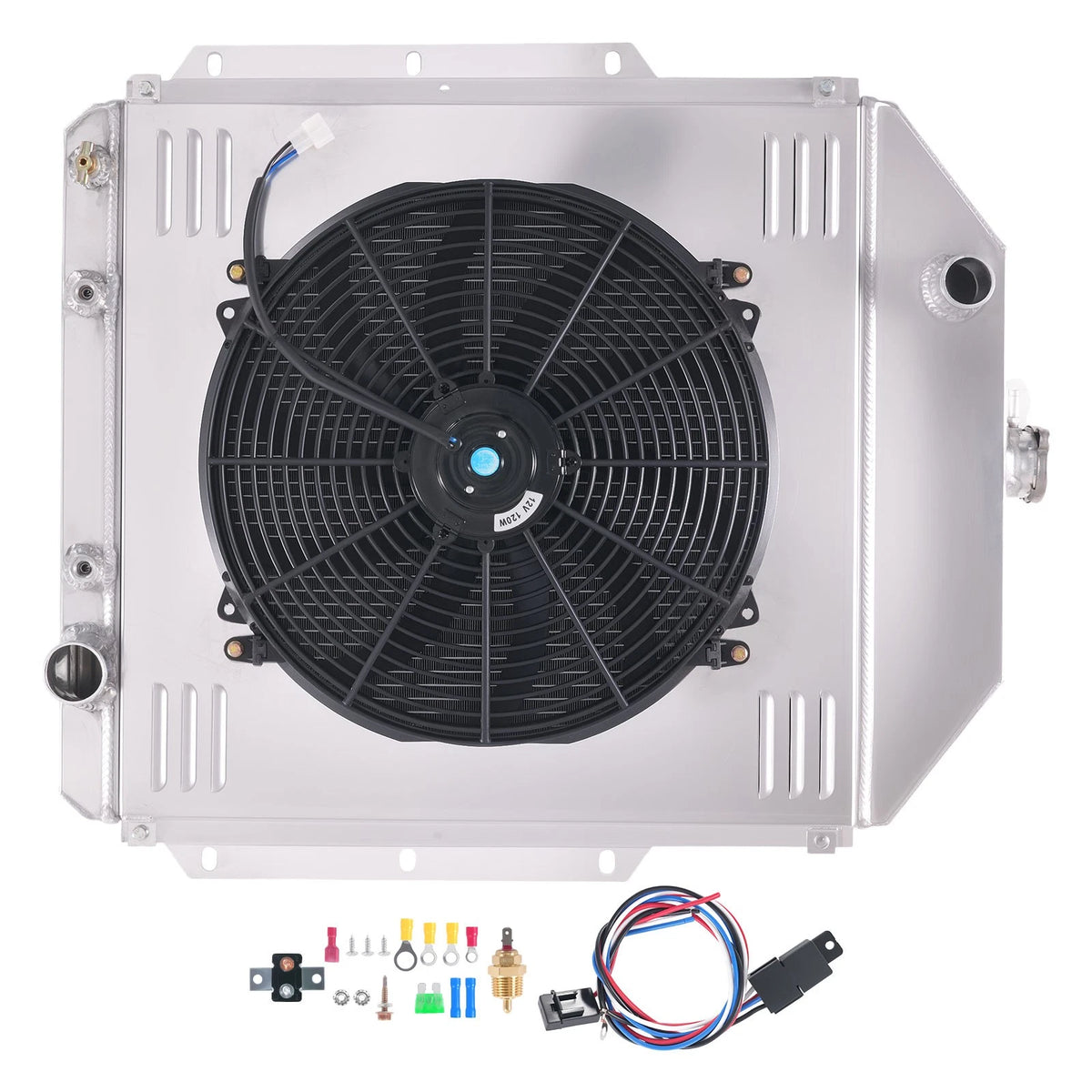 3 Row Aluminum Radiator Shroud Fan for Ford F-1 F-2 F-3 F-4 (1948–1952) EC4252