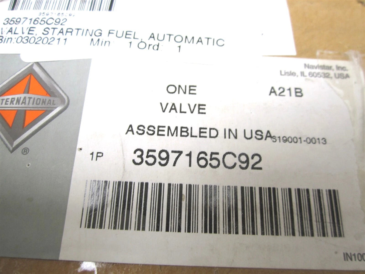 Starting Fuel Line Control Valve for International ISX (3597165C91, 3597165C92)