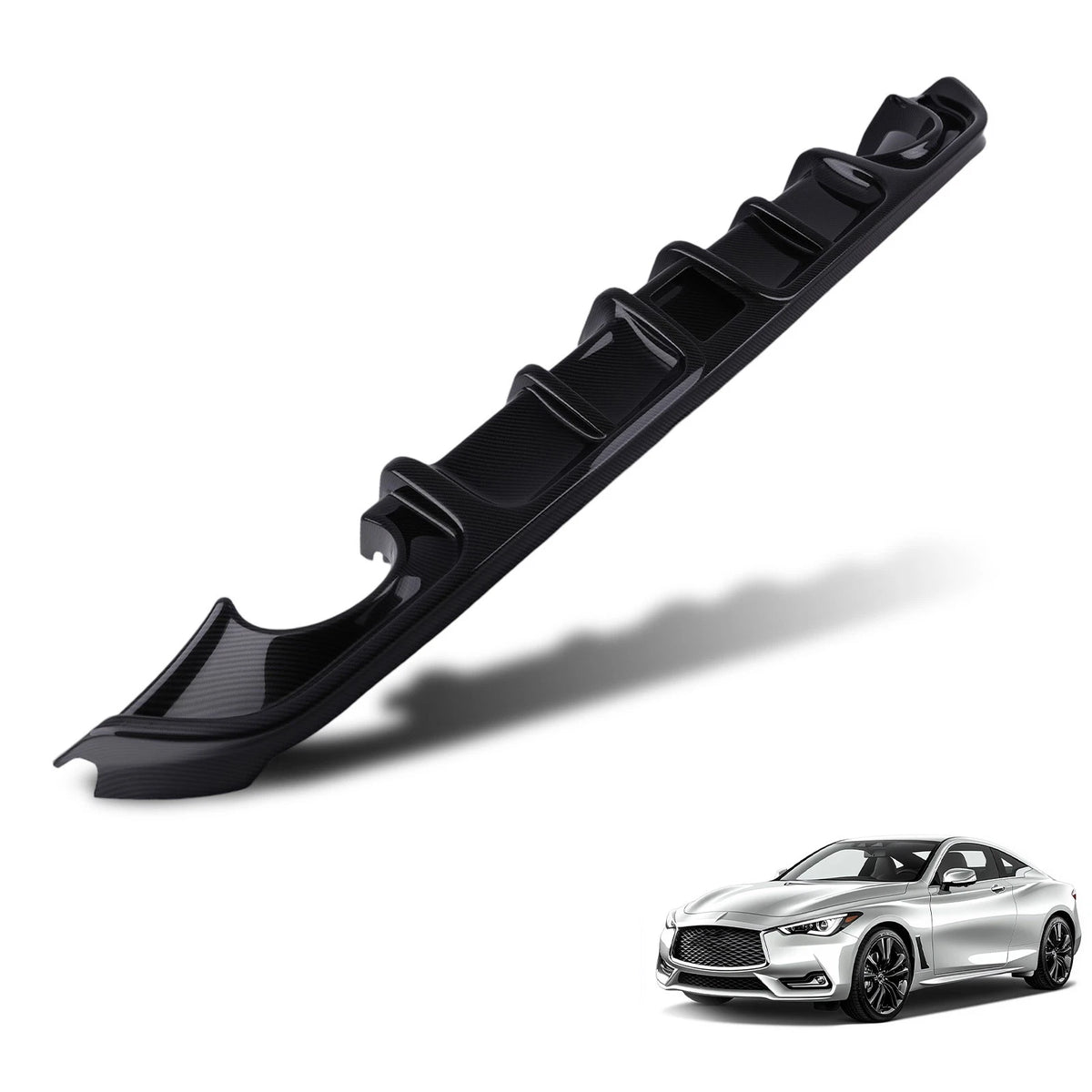 Carbon Fiber Rear Diffuser with Light for Infiniti Q60 (2017–2022)