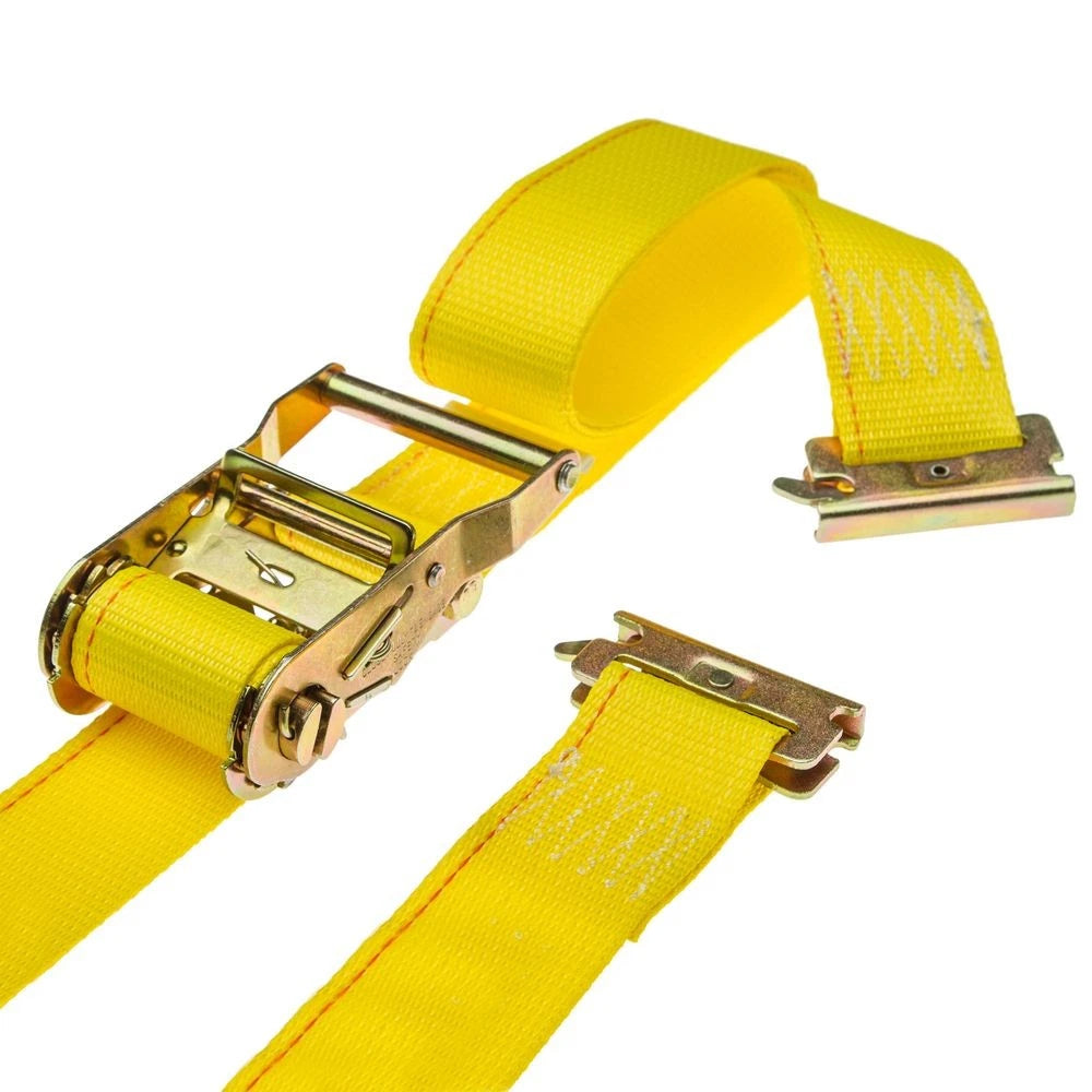 2-Pack Ratchet Straps 2" x 12' with E-Fittings for Universal Use