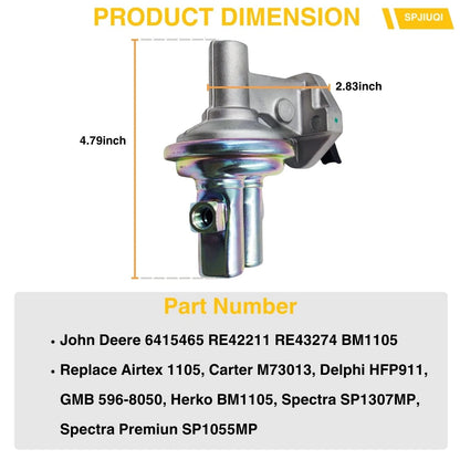 Fuel Lift Pump RE42211 M73013 for John Deere Tractor (1970–1984)
