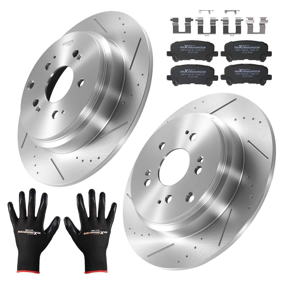 Set of 4 Rear Brake Rotors & Ceramic Pads for Acura MDX ZDX (2007–2013) D1281