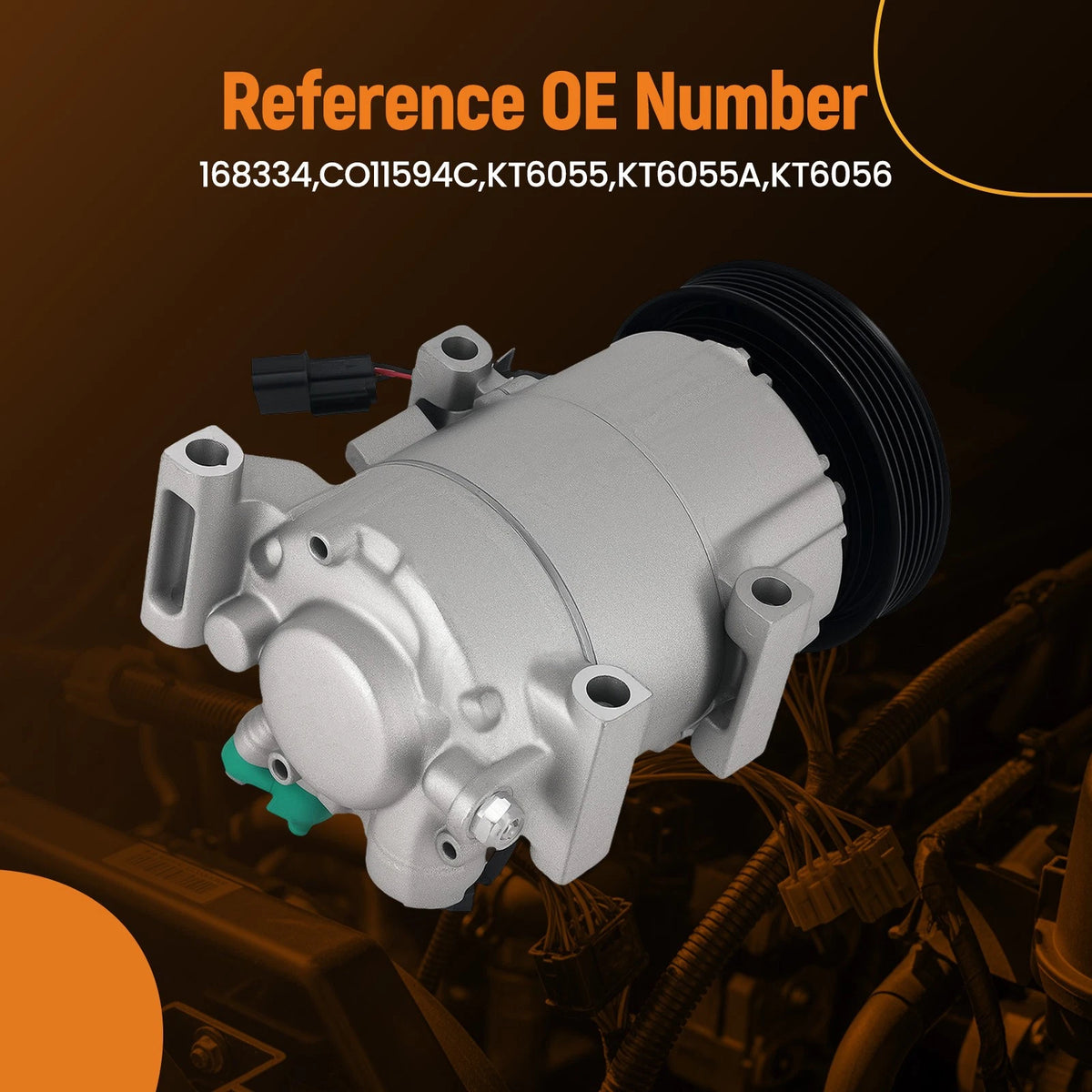 Air Conditioning Compressor for Hyundai Accent Kia Rio (2018–2019) CO11594C R134a