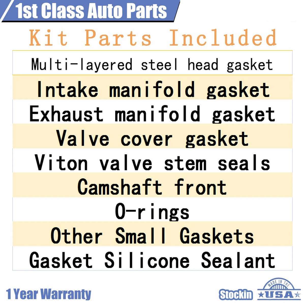 Cylinder Head Gasket Set for Honda CR-V 2.0L L4 16V (B20B4, B20Z2)
