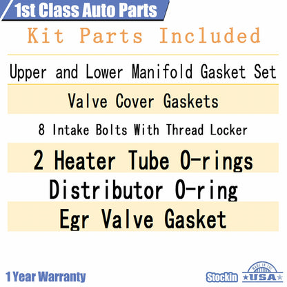 Engine Intake Manifold Gasket Set for Chevy Malibu, Impala, Alero, Buick Rendezvous (2000–2008)