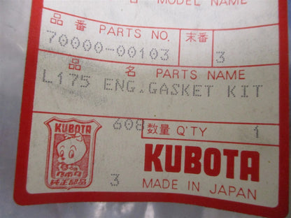 Complete Engine Gasket Kit for Kubota L175 Z750-A 70000-00103