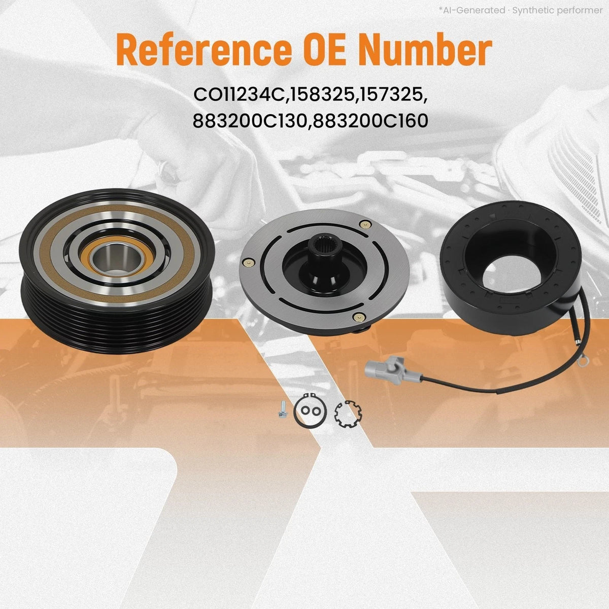 AC Compressor Clutch Kit for Toyota Tundra 4.6L 5.7L (2007–2021) 883200C130 10S20C
