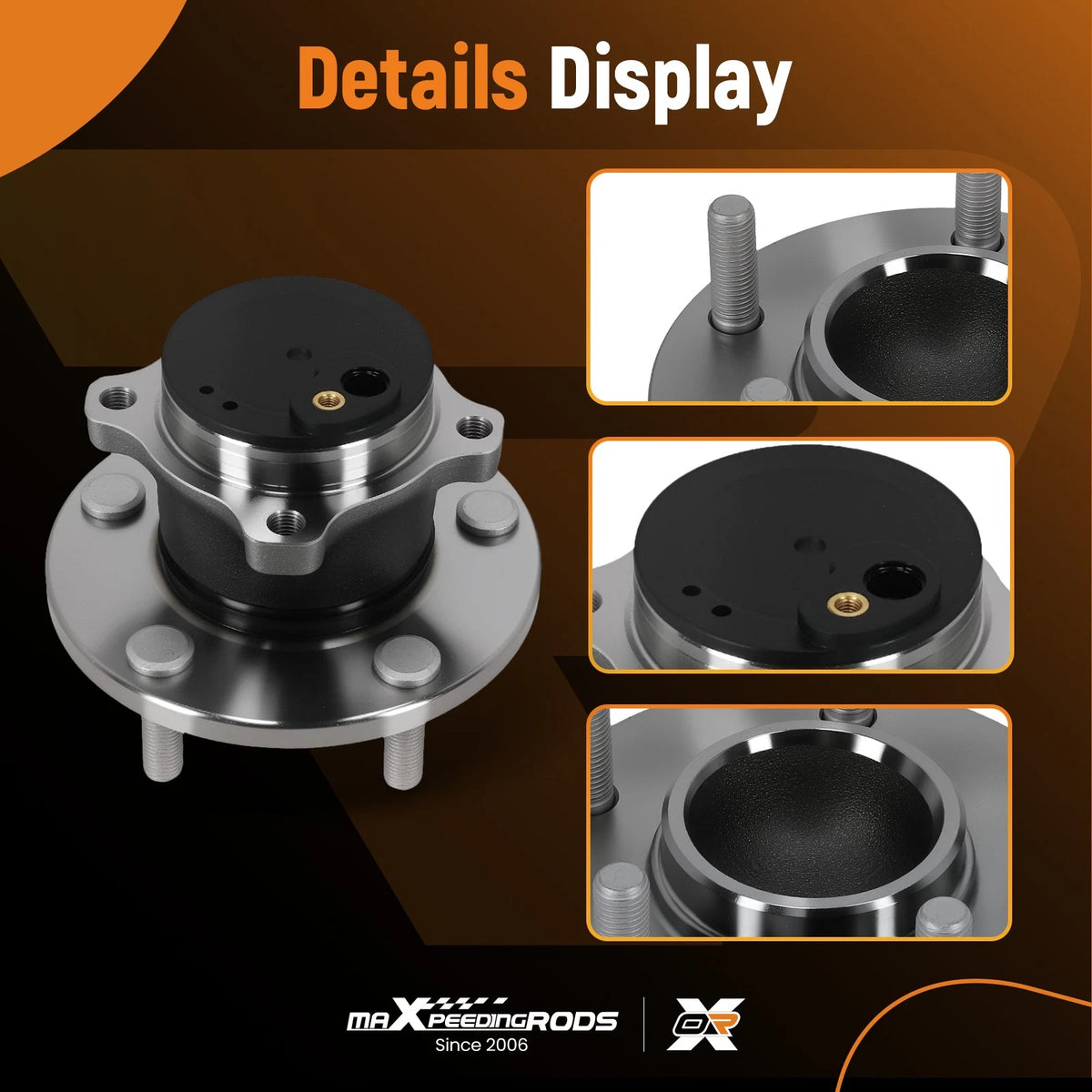2pc Rear Wheel Hub Assembly for Mazda3 (2004–2013) 512347 29512347 ABS 4-Bolt