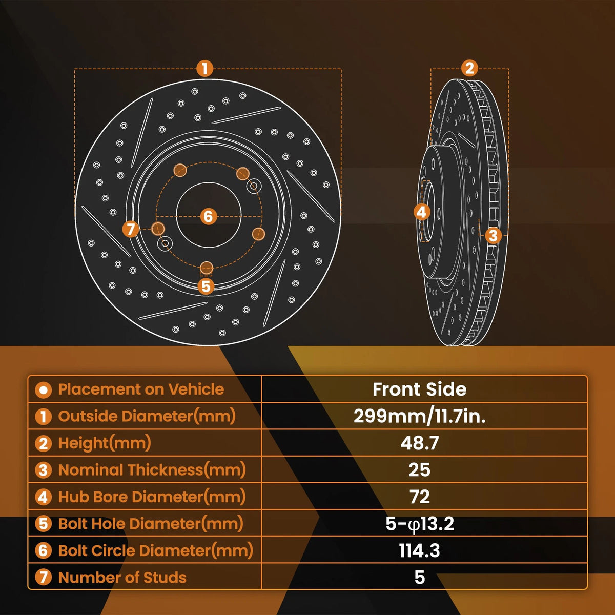 Front Brake Rotors & Ceramic Pads Kit for Ford Fusion (2006–2012) Lincoln Zephyr (2006)