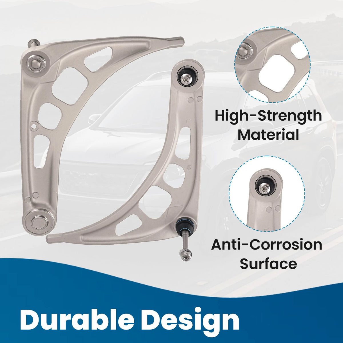 Front Rear Control Arm Assembly for BMW 3-Series E46 Z4 (2000–2006) w/ Ball Joints Tie Rod